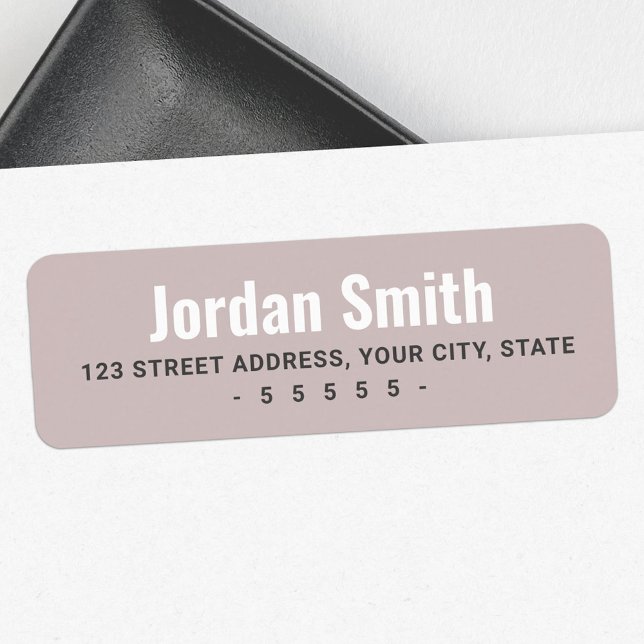 Ro taupe white grått modern returadress returadress etikett (Rose taupe white gray modern return address label)