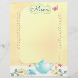 Ro tekanna shabby chic te party-menyletterhead