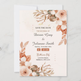 Ro & Terracotta: Firande vid Kärlek Bröllop Inbjudningar