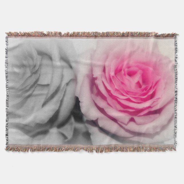 Ro Throw Blanket/Rosa & Grått Mysfilt (Framsidan)