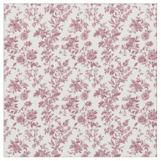 Ro Toile med Peonies och Wildblommor Tyg