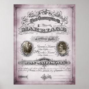 Ro Tone Vintage Giftermål-certifikat Poster