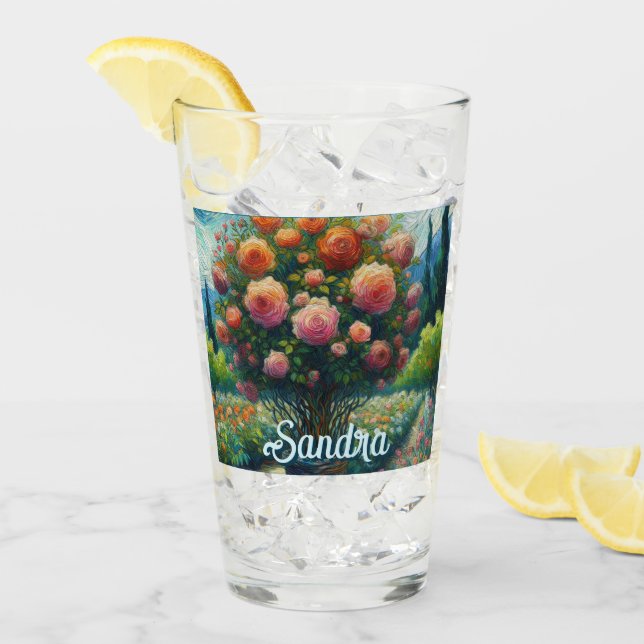 Ro Topiary Van Gogh Stil Rosor Blommigt Rosa  Glaskopp (Framsida Ice)