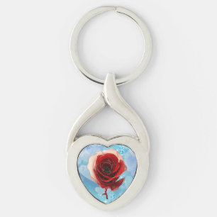 Ro Twisted Heart Silverfärgad Nyckelring