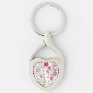 Ro Twisted Heart Silverfärgad Nyckelring