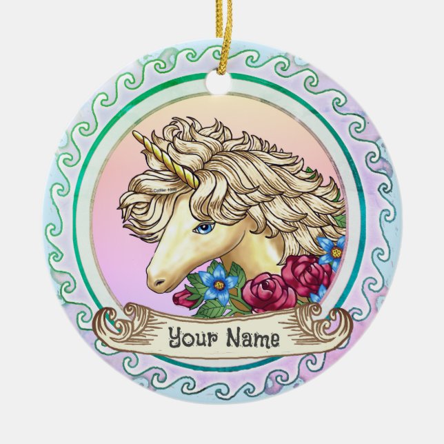 Ro Unicorn Julgransprydnad Keramik (Framsidan)