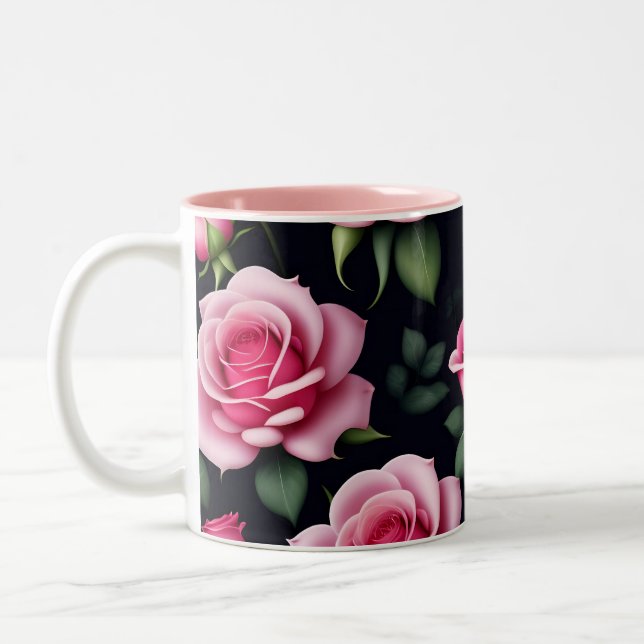 Ro utan sjölösa Mönster-Valentines day-tvåtonshölj Två-Tonad Mugg (Vänster)