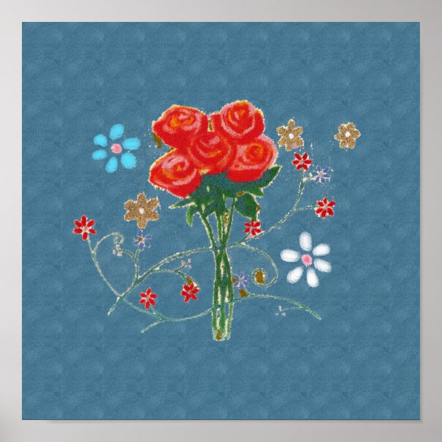 ro vackra illustration av blommigt poster (Framsidan)