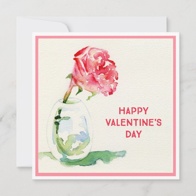 Ro Valentine 5,25x5,25-kvadratstreck Anteckningskort (Framsida)