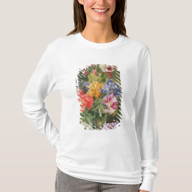 Ro, vallmo och Pelargonia Tee Shirt (Framsida)