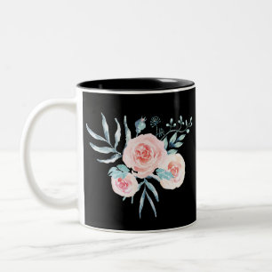 Ro vattenfärg/Blommigt Två-Tonad Mugg