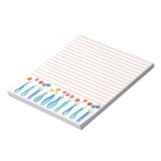 Ro vattenfärgsblomma Blunda Bouquet-Orange Linjera Anteckningsblock (Roterad)