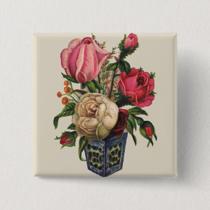 Ro Victorian blommigt bukett med rosor Knapp