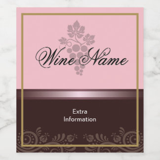 Ro Vin-etikett med druvor Vinflaska Etikett