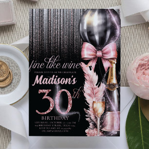 Ro Vin Luxury 30:e Vuxen Birthday Inbjudningar