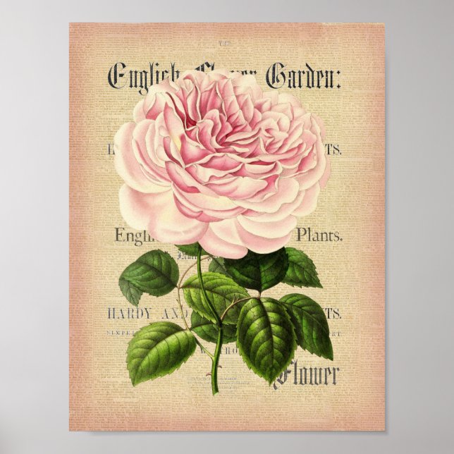Ro-vintage-feminin-blommigt poster (Framsidan)