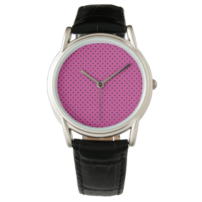 Ro Violet and Black Dots Armbandsur (Framsida)