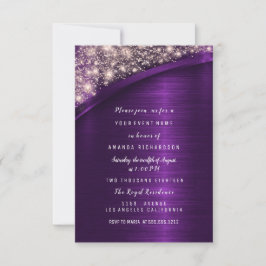 Ro Violet Glitter Möhippa Birthday Sweet Inbjudningar