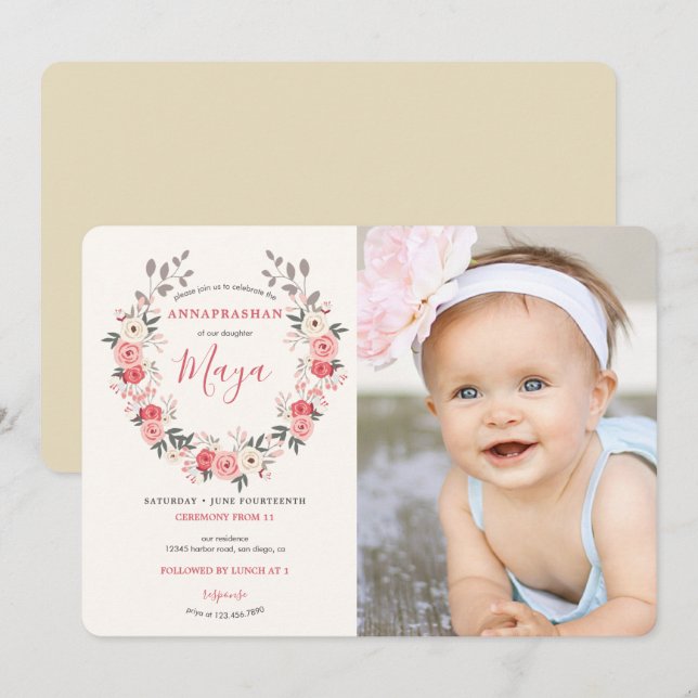 Ro WandeFirst Ris Ceremony Inbjudningar (Fram/baksida)