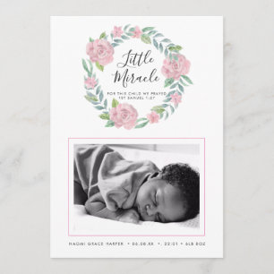 Ro WandeLittle Miracle Photo Birth Meddelande
