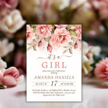 Ro Watercolor Baby Shower Det är en flicka