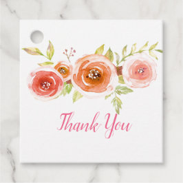 Ro Watercolor Blommigt Bröllop Gåvor Etiketter