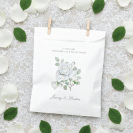 Ro White Blommigt Botanical Wedding Favor Bag