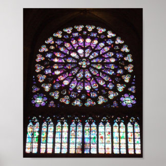 Ro Window Cathedral of Notre Dame, Paris, Frankrik Poster