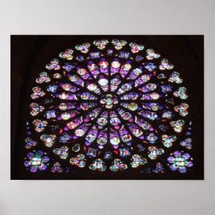 Ro Window Cathedral of Notre Dame, Paris, Frankrik Poster