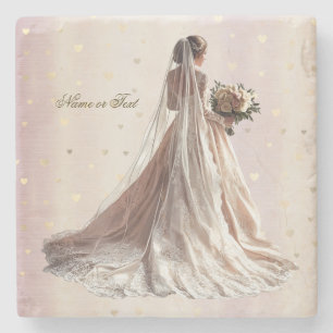 Ro Winter WedBride Golden Shiny Heart Party Stenunderlägg