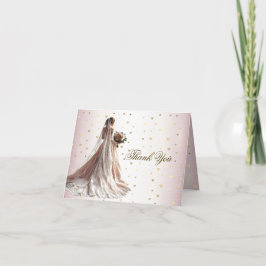 Ro Winter WedBride Golden Shiny Heart Party Tack Kort