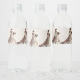 Ro Winter WedBride Golden Shiny Heart Party Vattenflaskor Etikett