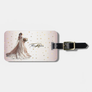 Ro Winter Wedding Bride Golden Shiny Hearts Bagagebricka
