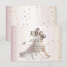 Ro Winter Wedding Bride Golden Shiny Hearts