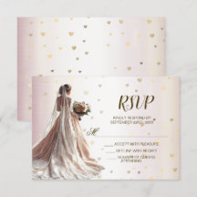 Ro Winter Wedding Bride Golden Shiny Hearts