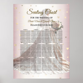 Ro Winter Wedding Bride Golden Shiny Hearts Poster