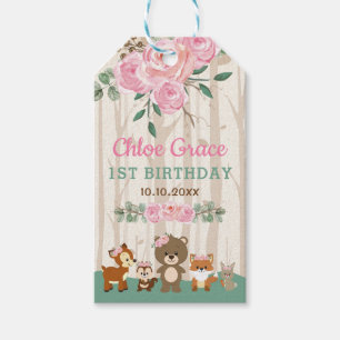 Ro Woodland Forest Animals Birthday Shower Presentetikett