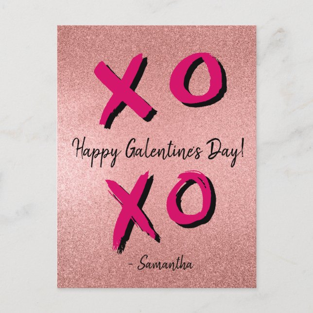 Ro XOXO Personlig Lycklig Galentine's Day Helg Vykort (Framsida)