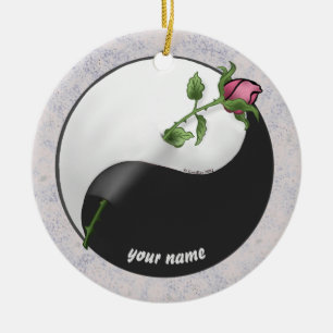 Ro Yin Yang-prydnadsföremål Julgransprydnad Keramik