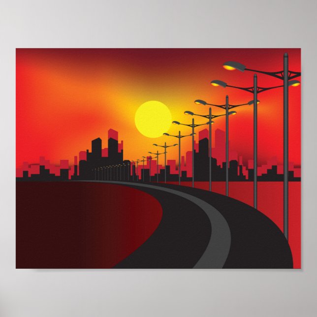 Road at Sunset Poster (Framsidan)