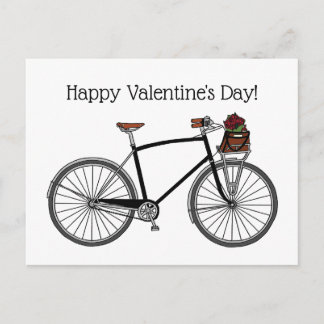 Road Bike Lycklig Valentine's_White Vykort