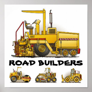 Road Builders Construction Poster Skriv ut