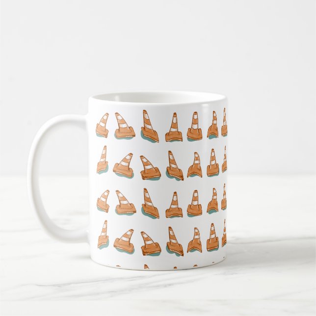 Road Cone Mönster Kaffemugg (Vänster)
