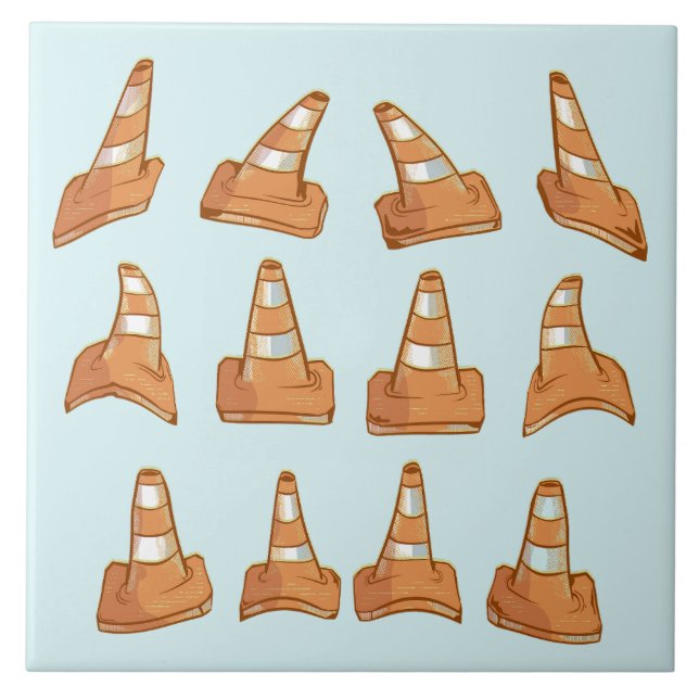 Road Cone Mönster Kakelplatta (Framsidan)