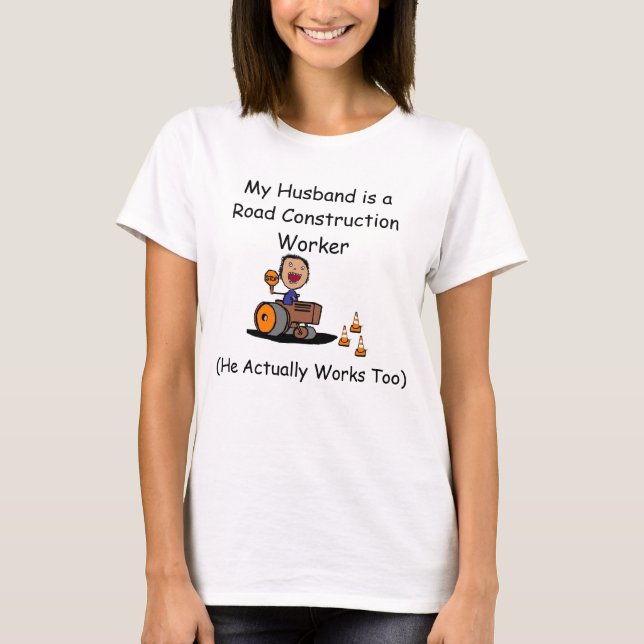 Road Construction Worker Tee Shirt (Framsida)