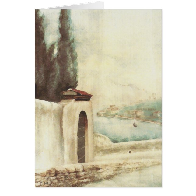 Road Gargnano till San Gaudenzio, D.H. Lawrence Hälsningskort (Framsidan)