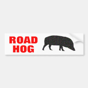 Road Hog Sparkly Gris Bumper Sticker Bildekal