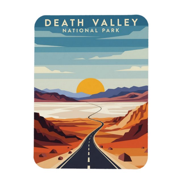 Road in Death Valley National Park Souvenir Magnet (Vertikal)