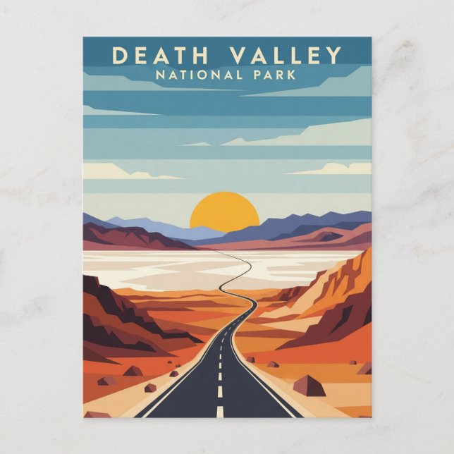 Road in Death Valley National Park Souvenir Vykort (Framsida)