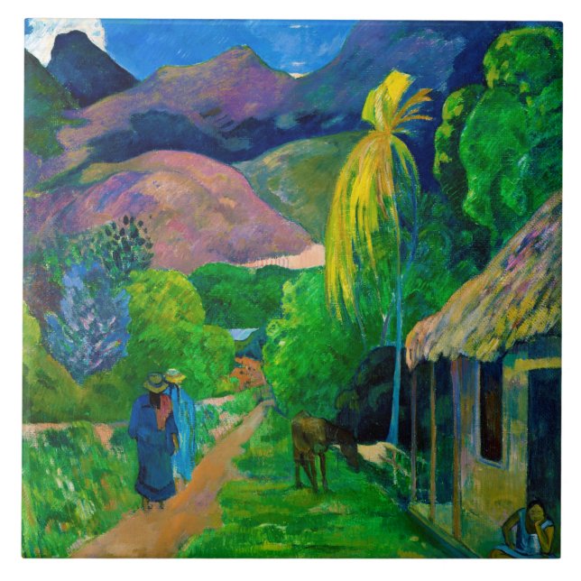 Road in Tahiti, Gauguin Kakelplatta (Framsidan)